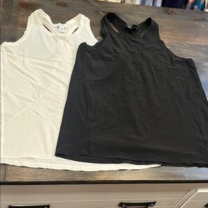 Athleta Black and White Ultimate train tall  Tank Tops